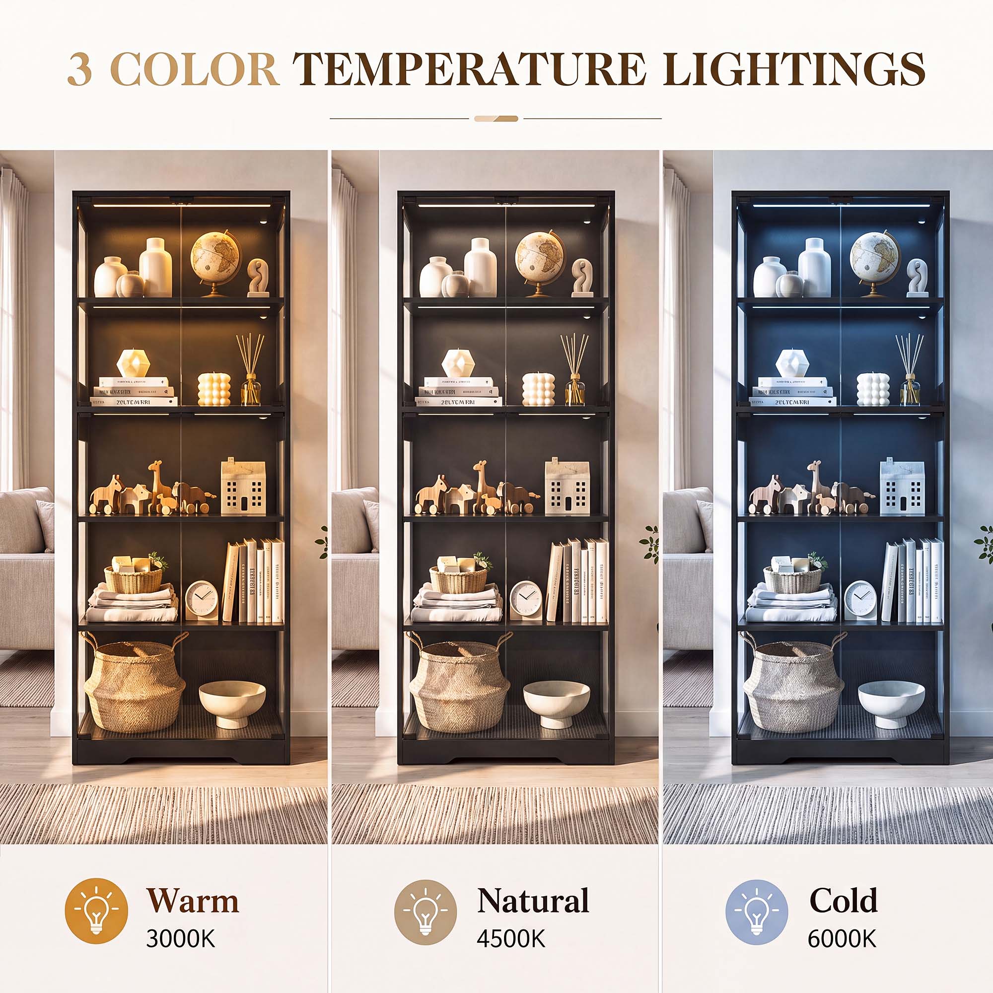 TCGBKAF 5‑Tier Display Cabinet - Storage & Organization review and price