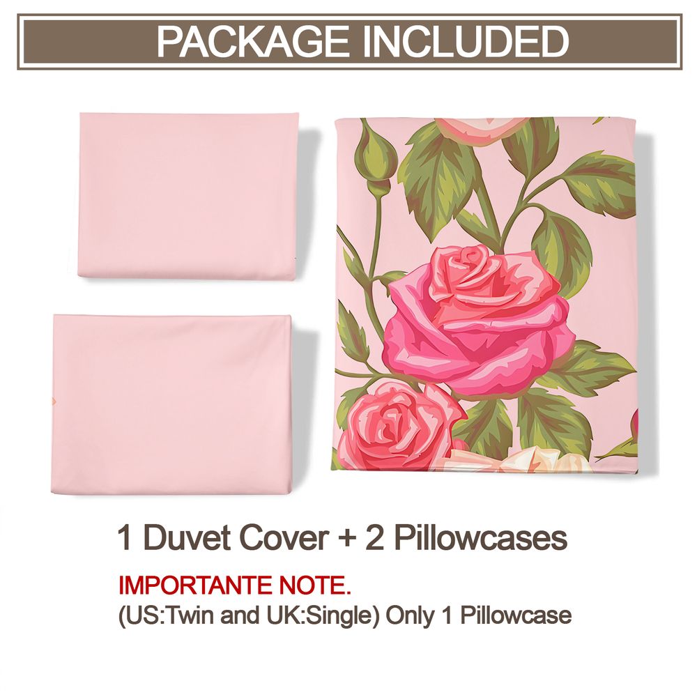 Soft Pink Rose Floral Print Du - Aesthetic Floral Duvet Cover review and price