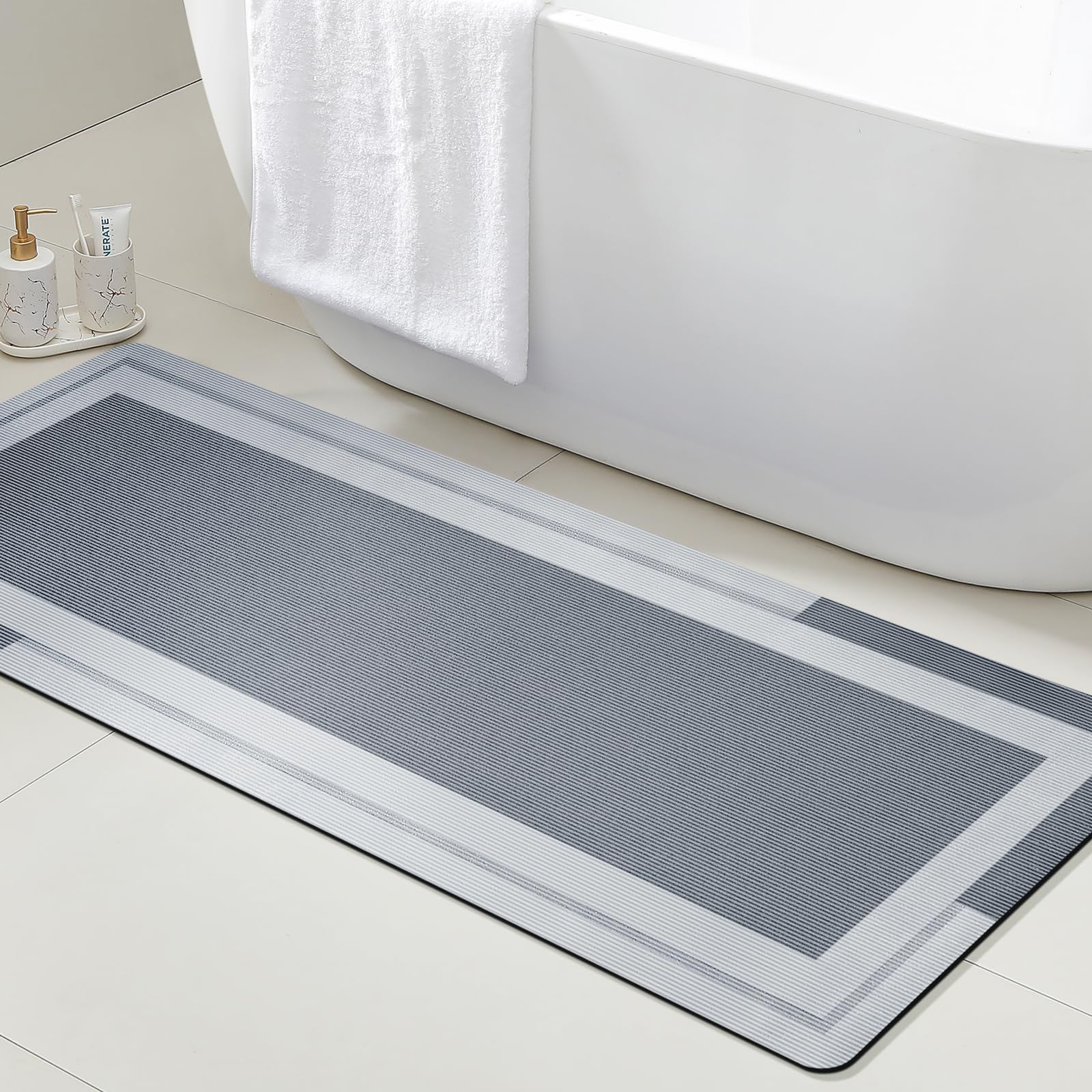 VIKAMA Bathroom Runner Rug wit - Quick Dry Diatomite Bath Mat review and price
