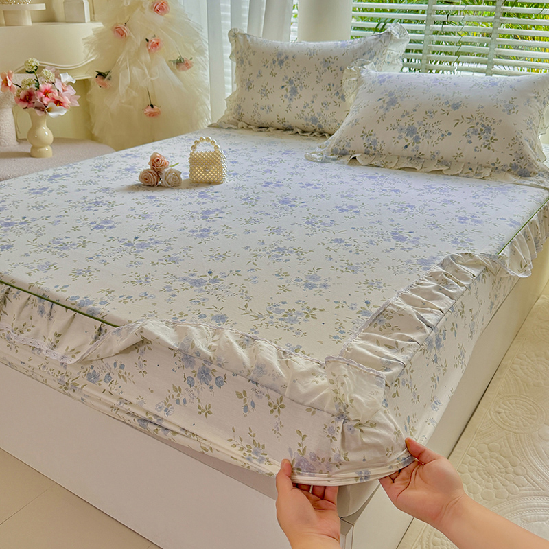 100% Cotton Floral Printed Ruf - Fitted Bed Sheets Deep Pocket review and price