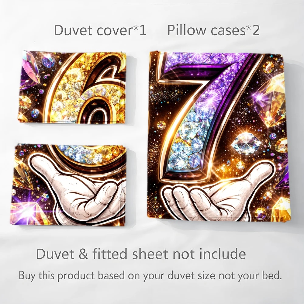 3Pc Luxury Diamond Number 67 D - Duvet Cover Sets With Zipper review and price