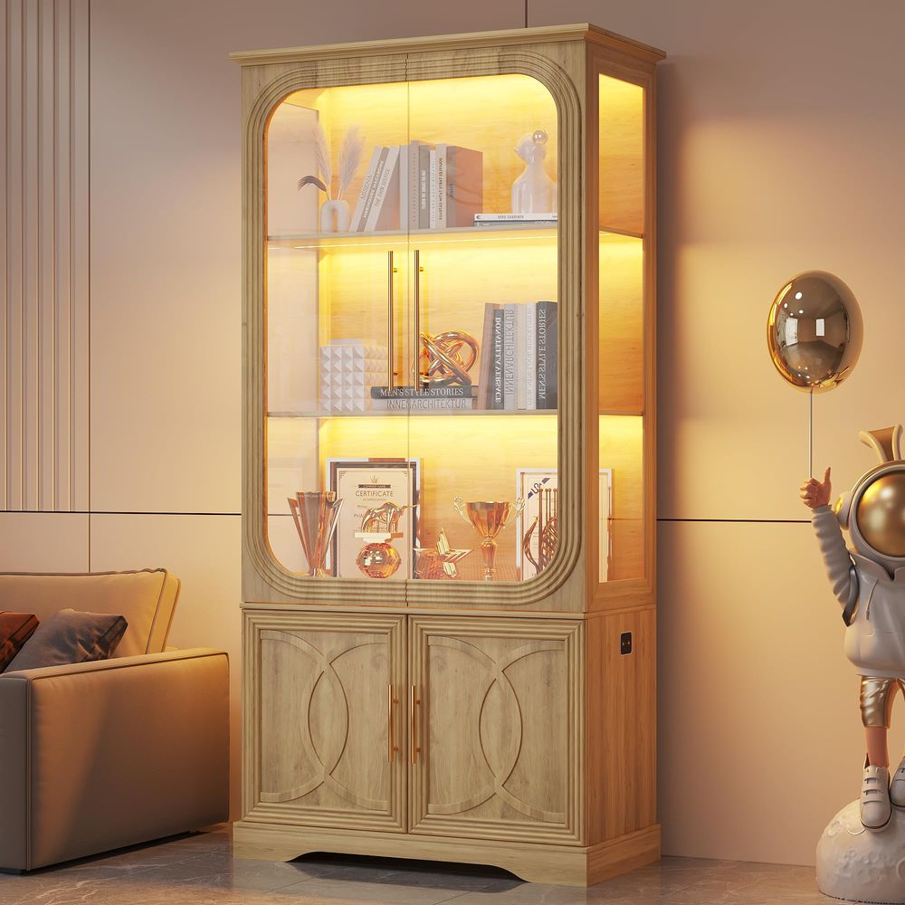 Display Cabinet with Glass Doo - Storage & Organization review and price