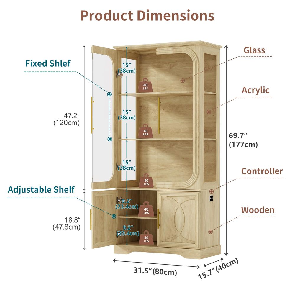 Display Cabinet with Glass Doo - Storage & Organization review and price