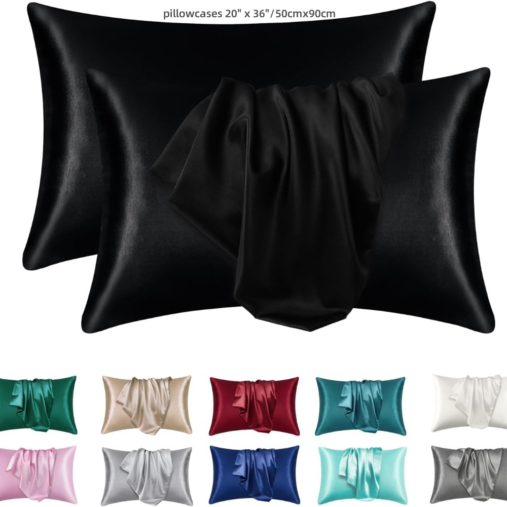 2 Pack Satin Pillowcase for Ha - Satin Silk Pillowcase Hair Skin review and price
