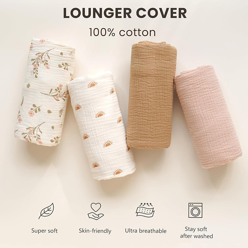 2PCS Baby Lounger Cover Muslin - Muslin Cotton Bedspread review and price