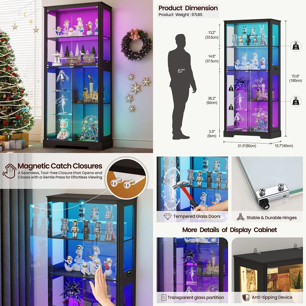 Lighted Corner Display Curio C - Storage & Organization review and price