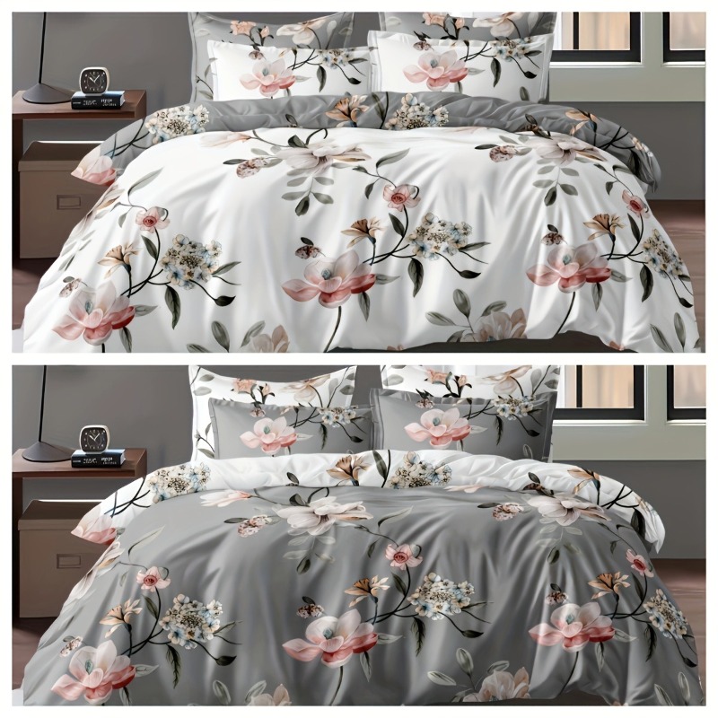 2/3PCS Green Floral Duvet Cove - Aesthetic Floral Duvet Cover review and price