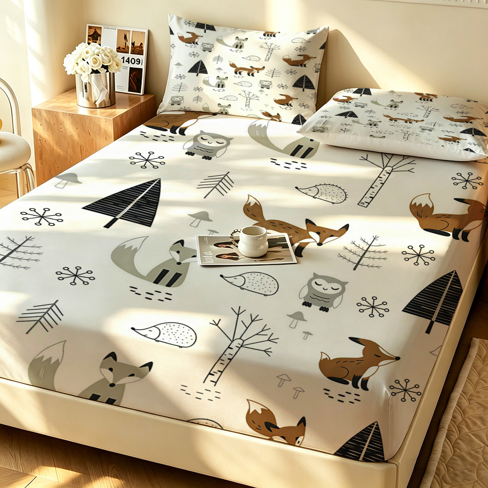 Forest Fox Owl Pine Fitted She - Fitted Bed Sheets Deep Pocket review and price