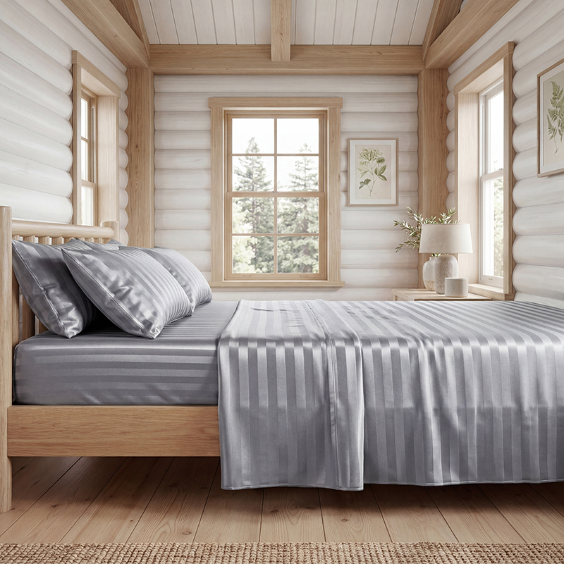 Wrinkle Resistant Striped Sati - Fitted Bed Sheets Deep Pocket review and price