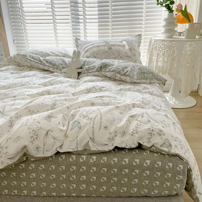 3pcs 100% Cotton Duvet Cover S - Aesthetic Floral Duvet Cover review and price