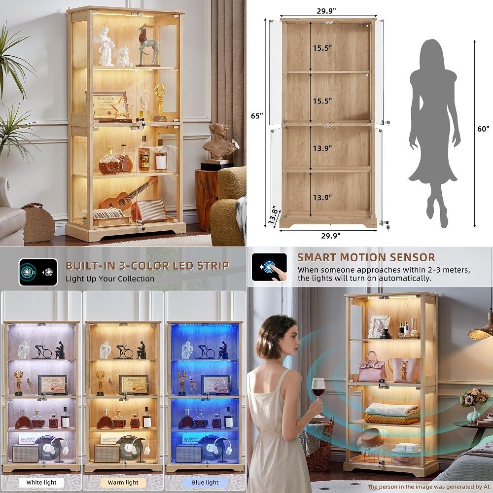Farmhouse Glass Display Cabine - Lighting review and price