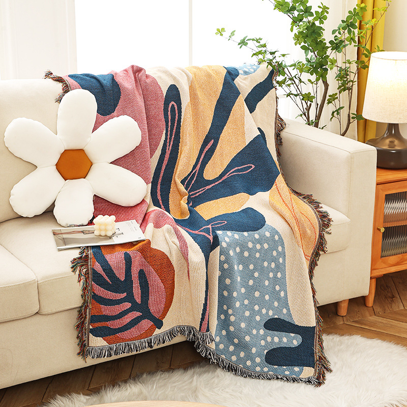 Boho Abstract Botanical Jacqua - Boho Throw Blanket Fringe review and price