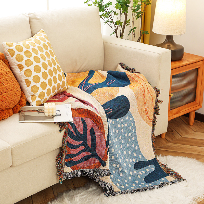 Boho Abstract Botanical Jacqua - Boho Throw Blanket Fringe review and price