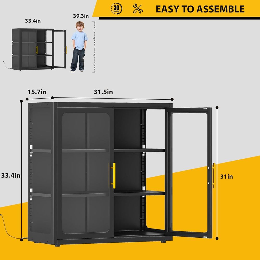 34 Tall Glass Door Display Cab - Lighting review and price