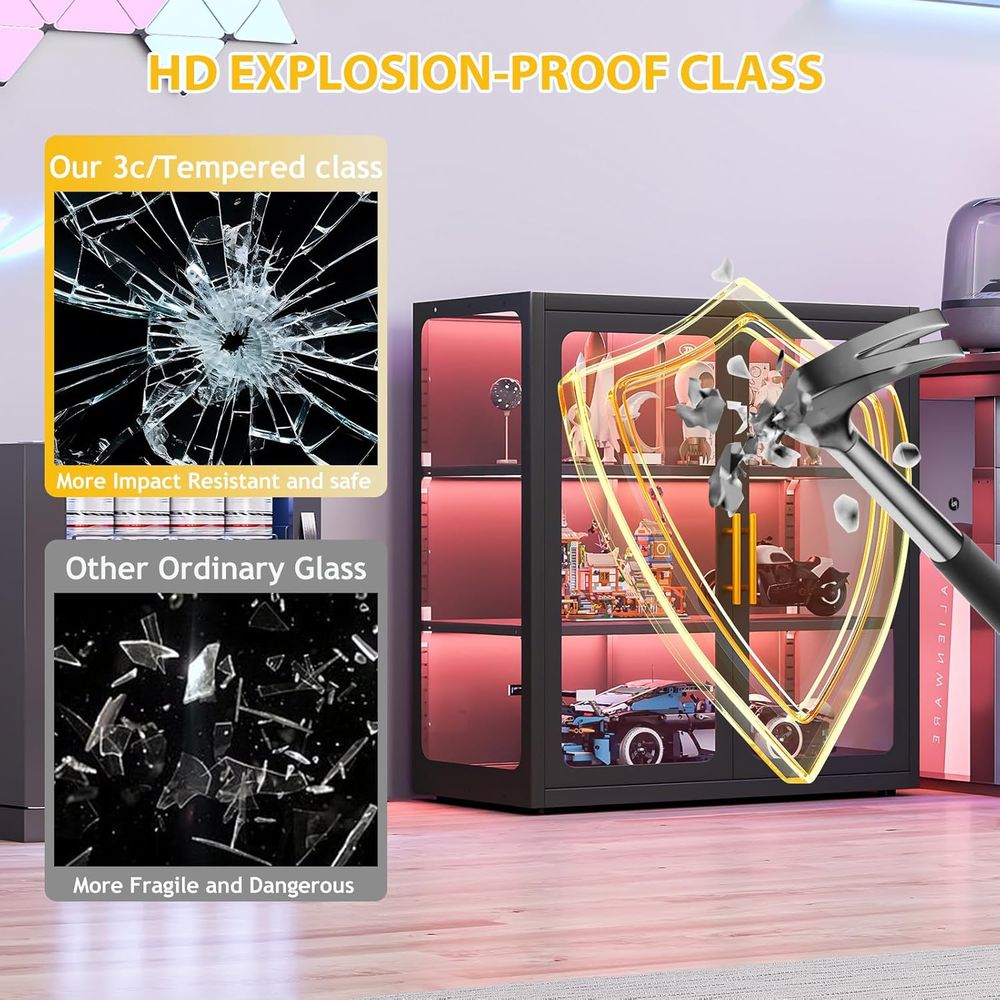 34 Tall Glass Door Display Cab - Lighting review and price