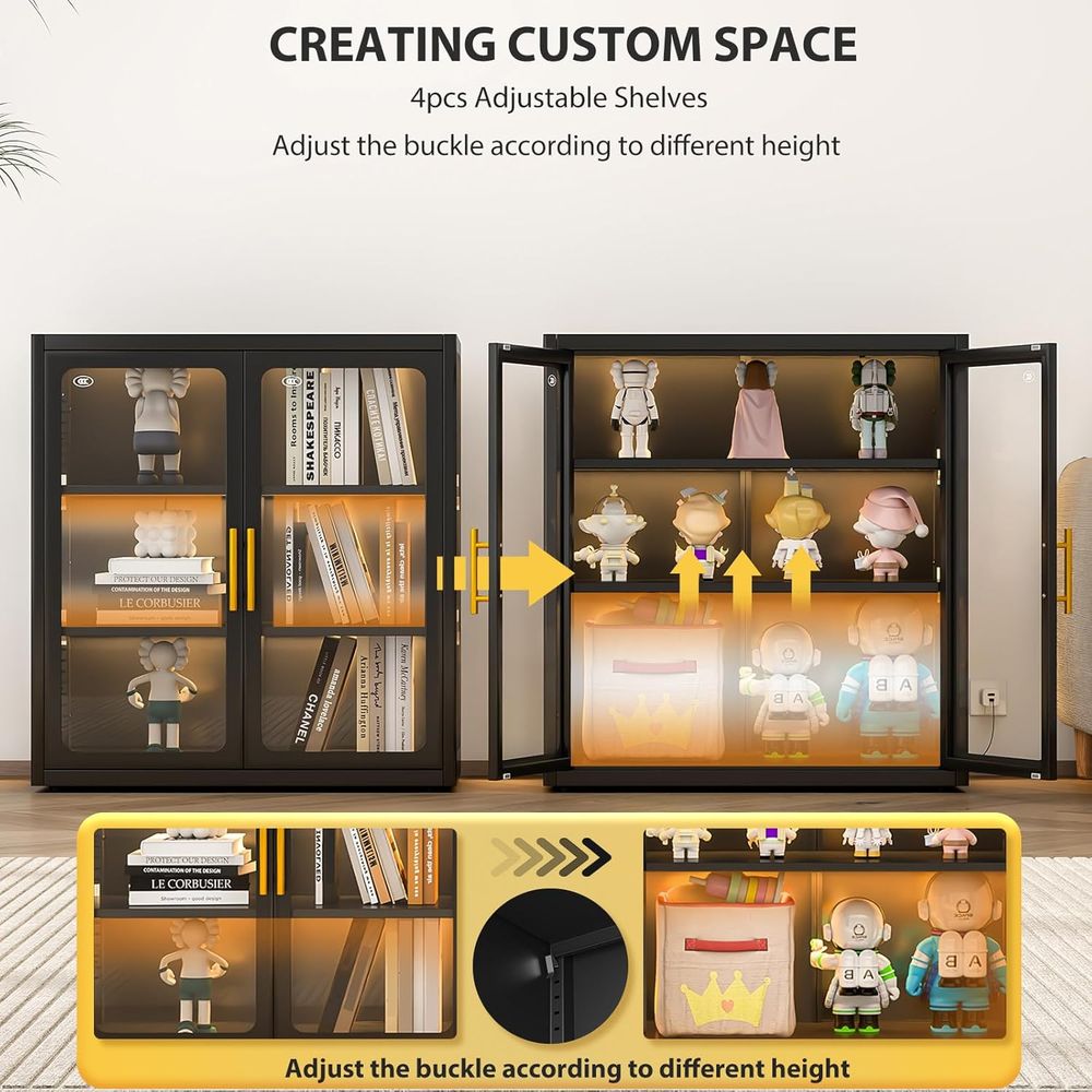 34 Tall Glass Door Display Cab - Lighting review and price