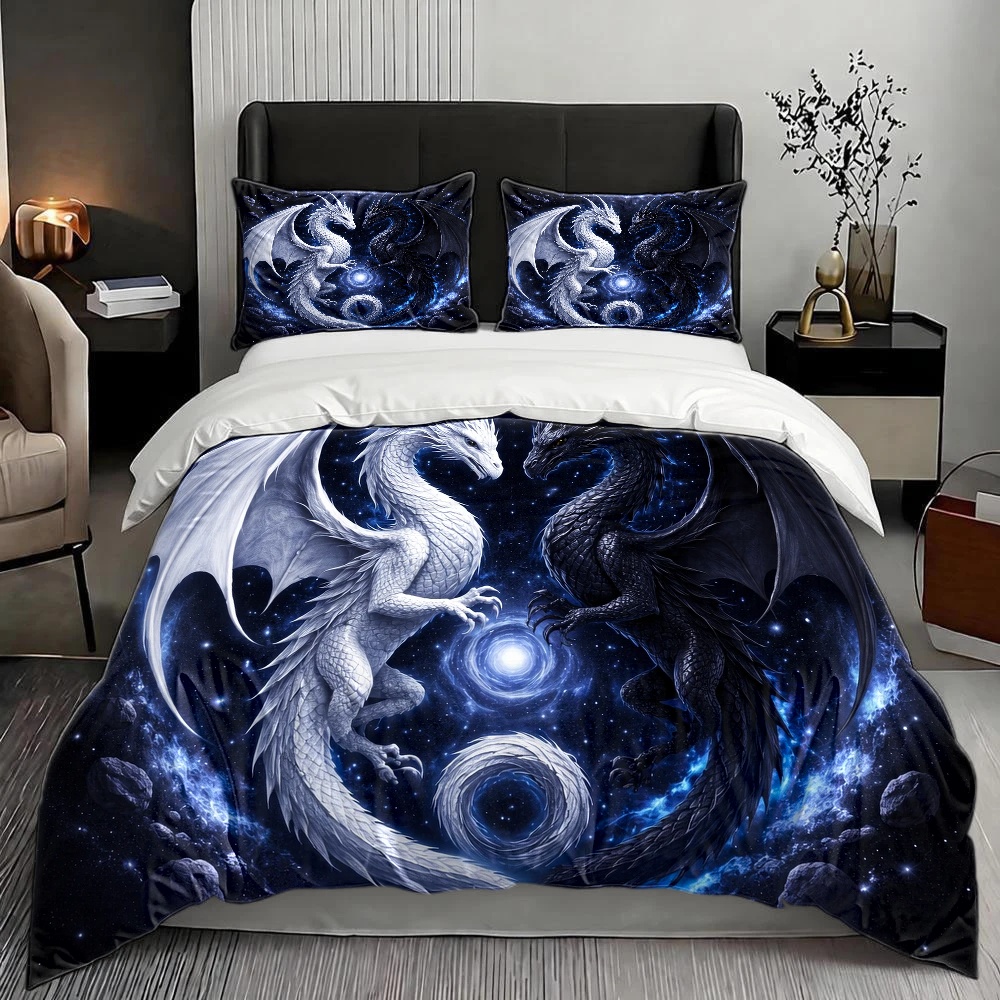3Pc Starry Sky Dragon Totem Du - Duvet Cover Sets With Zipper review and price