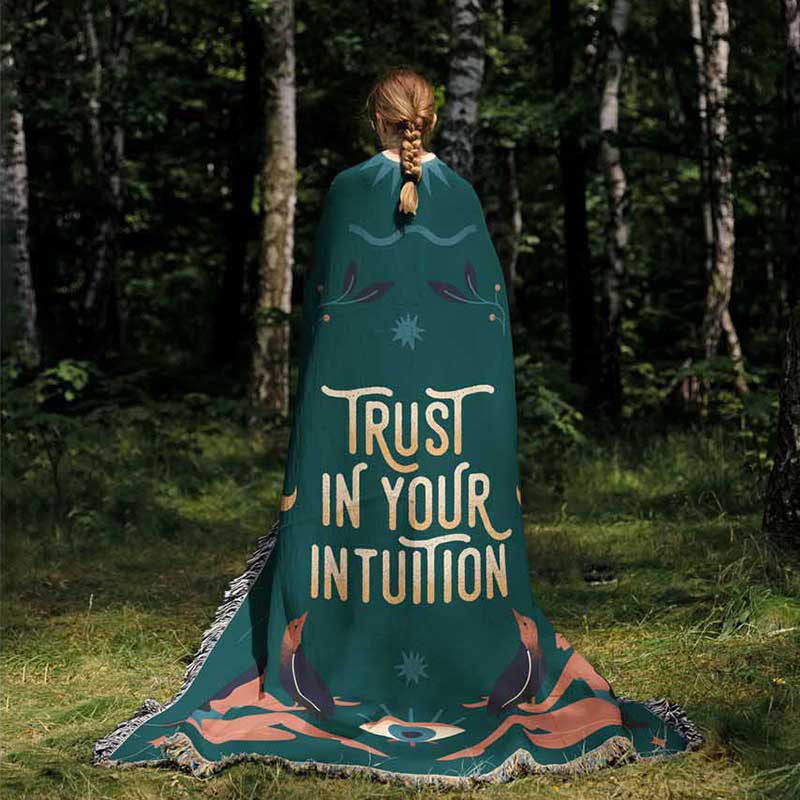 Trust Your Intuition Woven Tap - Boho Throw Blanket Fringe review and price