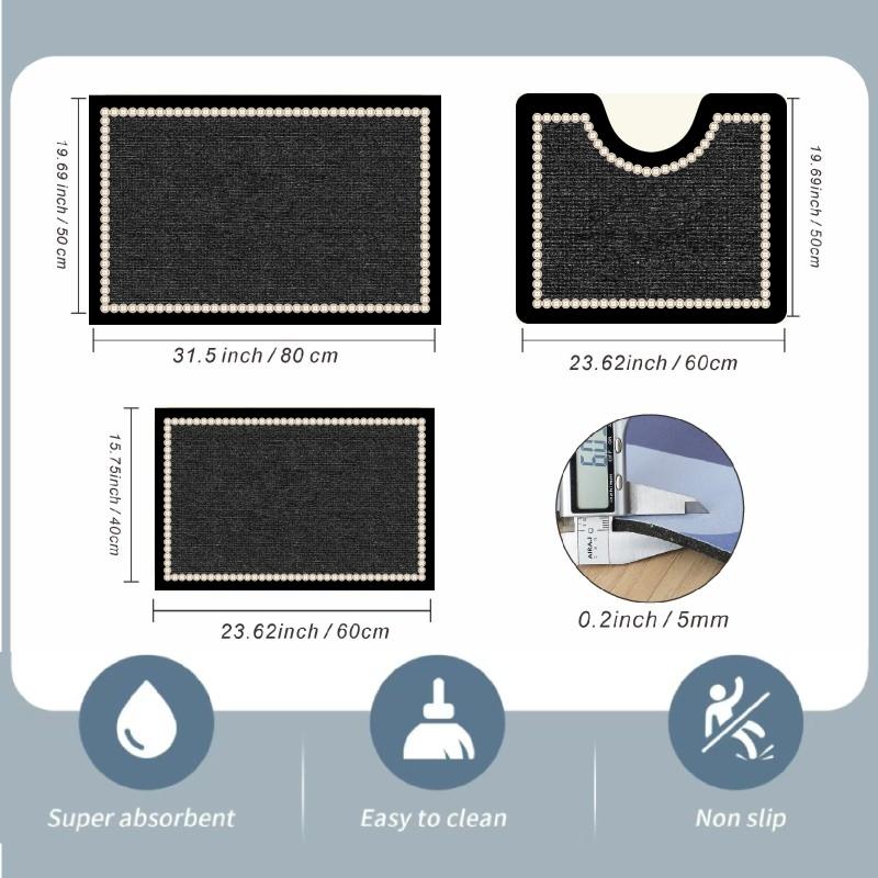 3-Piece Bathroom Mat Set Thick - Quick Dry Diatomite Bath Mat review and price