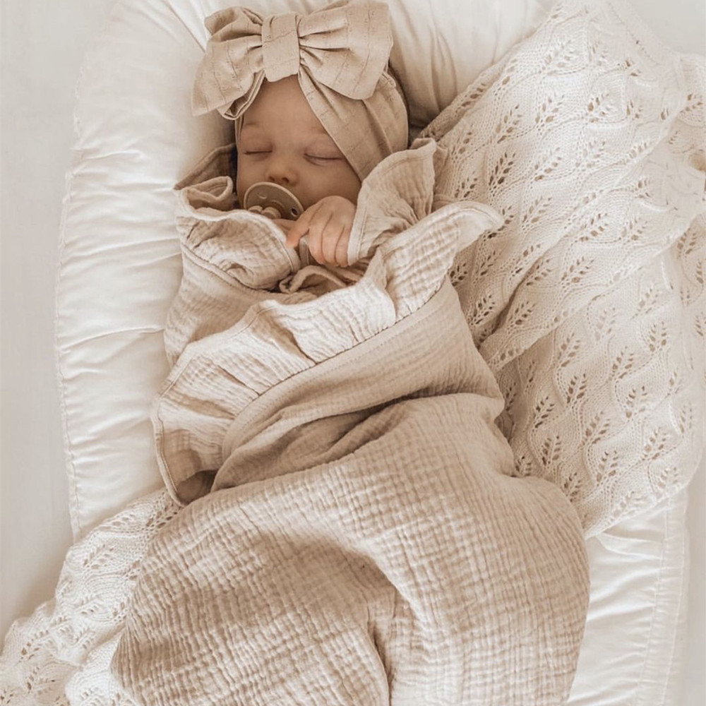 INS Ruffled Muslin Baby Swaddl - Muslin Cotton Bedspread review and price