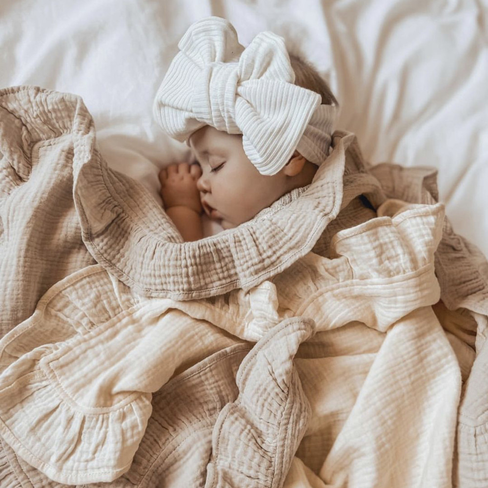 INS Ruffled Muslin Baby Swaddl - Muslin Cotton Bedspread review and price