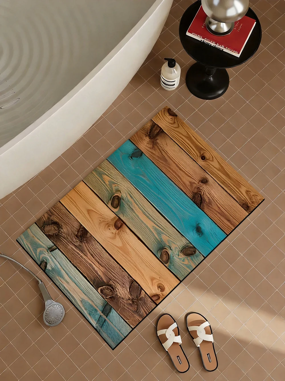 Vintage Reclaimed Wood Diatomi - Quick Dry Diatomite Bath Mat review and price