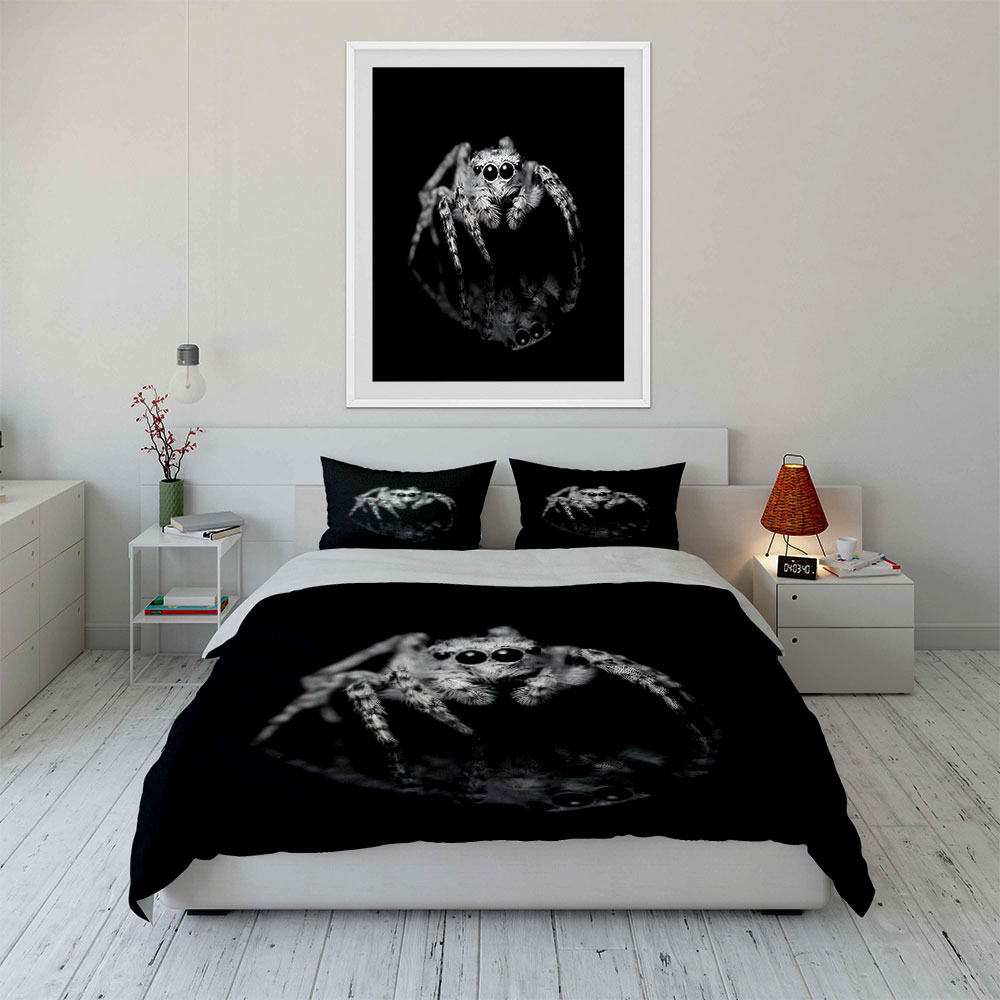 Jumping Spider Black and White - Duvet Cover Sets With Zipper review and price